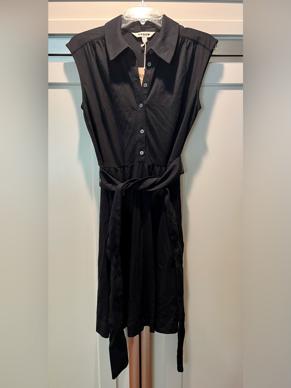 Boden NEW Black Honor‎ Short Belted Jersey Shirt Dress size 4 NWT - Picture 5 of 10